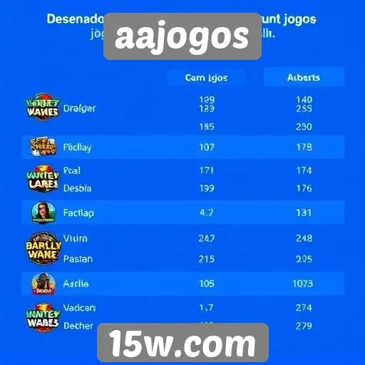 Desempenho dos jogos populares no aajogos
